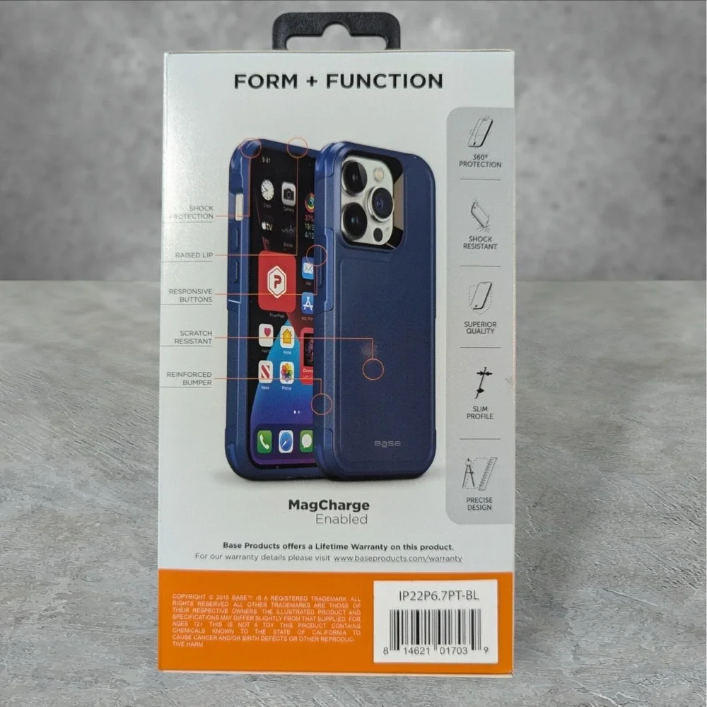 A9. Base ProTech+ MagCharge Case for Apple iPhone 14 Pro Max - Blue